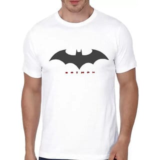 HIT SQUARE White Pure Cotton Round Neck Printed For Men