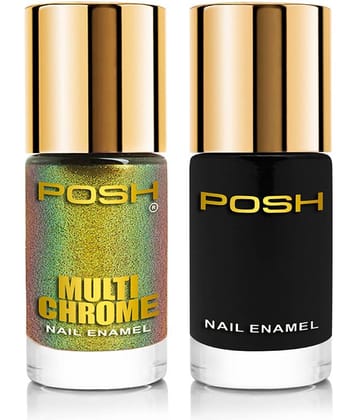 Posh - Multicolor Glossy Nail Polish ( Pack of 2 )