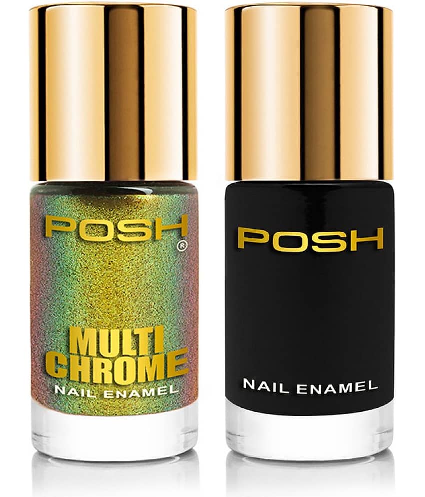 Posh - Multicolor Glossy Nail Polish ( Pack of 2 )
