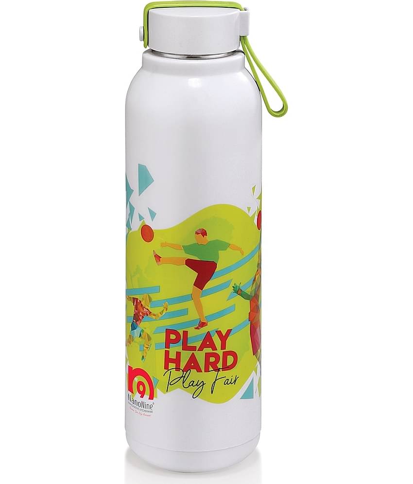 NanoNine - Uni Steel Double Wall White Water Bottle 630 mL ( Set of 1 )