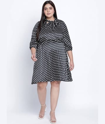 Oxolloxo Women Polyester A-line Dress ( Black )