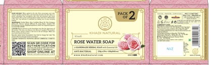 Khadi Natural Ayurvedic Rose Water Soap Combo Pack Of 2 – 125gm Each Khadi Natural Ayurvedic Rose Water Soap Combo Pack Of 2 – 125gm Each