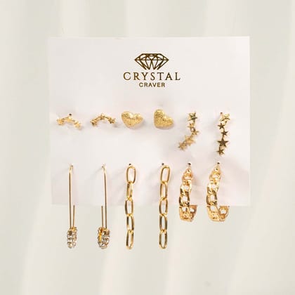 Diamond Pin Earring Set Of 6