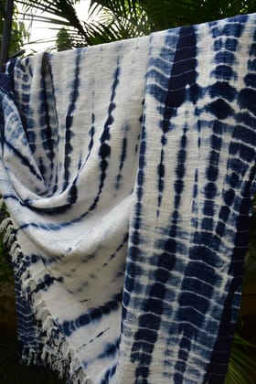 Indigo Tie n Dye Throw, Handcrafted, Unique Patterns