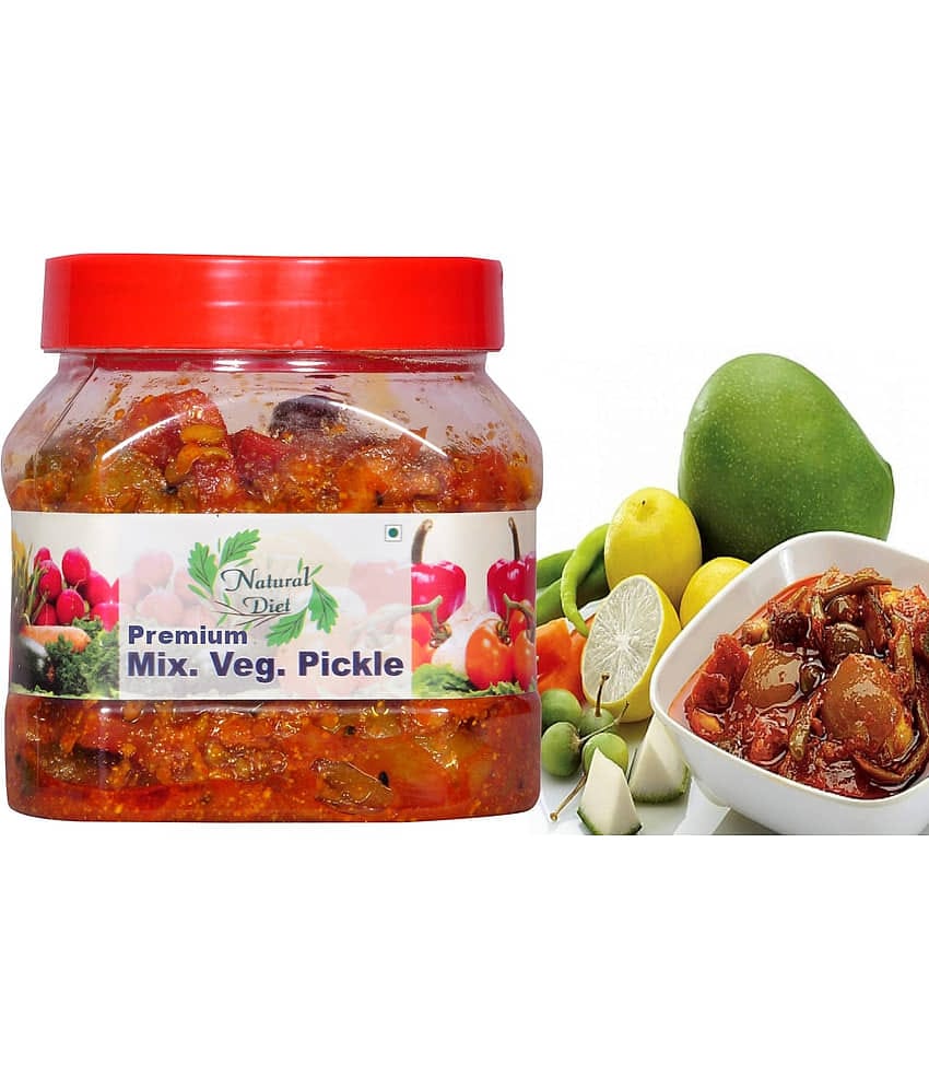 Natural Diet Premium All in ONE Punjabi Mix Veg. Pickle ||Traditional Punjabi Flavor, Tasty & Spicy || Pickle 500 g