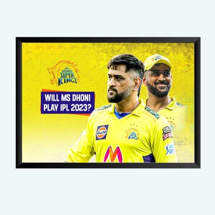 Nokkes Cricket IPL M.S Dhoni CSK Chennai Super King Team Photo Frame 8X12 Inch Size Photo Frame Photo Home Office_msd39