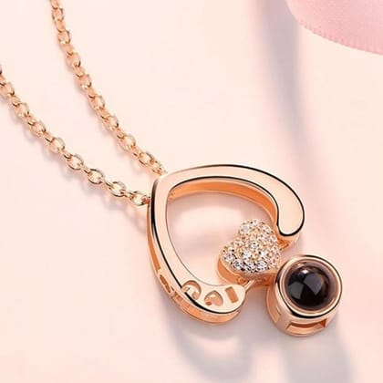 I LOVE YOU IN 100 LANGUAGES NECKLACE-Rose Gold