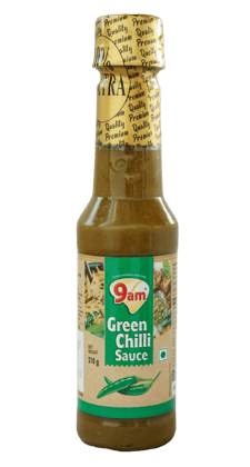 9am Green Chilli Sauce, 210 gm
