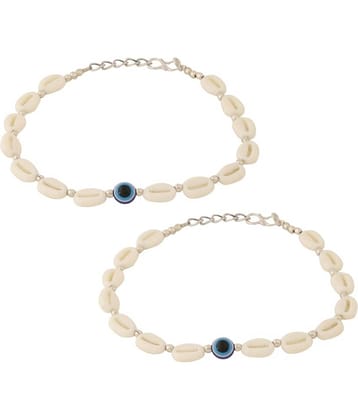 VIRAASI - White Anklets ( Pack of 1 )
