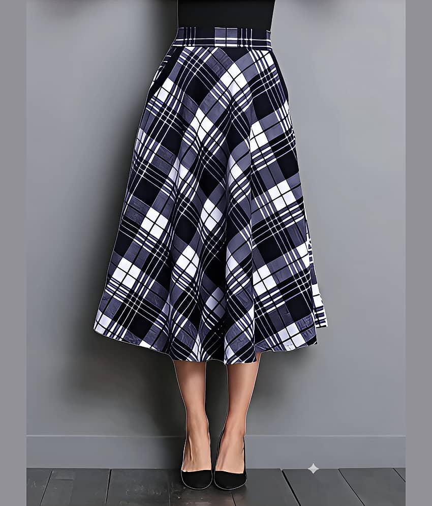 ZELZIS Blue Cotton Women's Flared Skirt ( Pack of 1 )