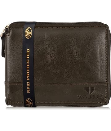 Walrus Brown Faux Leather Men's Regular Wallet ( Pack of 1 )