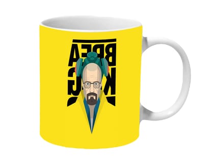 Multicolor Breaking Bad Walter Yellow Background Ceramic Mug