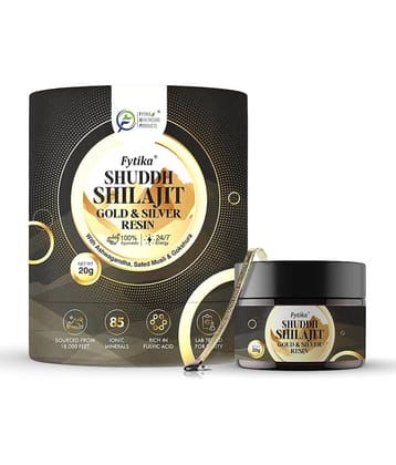 Fytika Shuddh Shilajit Gold and Silver Resin -100% Ayurvedic Himalayan Shilajit  20 g
