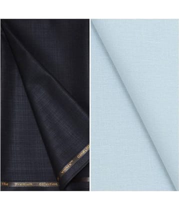 KUNDAN SULZ GWALIOR Multi Linen Unstitched Shirts & Trousers Pack of 1 Pant and Shirt Piece for Men