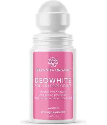 Bella Vita Organic Deo White Natural Underarm 50ml Roll On Deodorant for Women | Control Odour | Alcohol-Free | Antiperspirant, Long Lasting Freshness