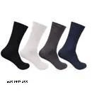 Multicolor plain formal Lycra cotton socks - Pack of 4 (1 Black + 1 Navy blue + 1 white + 1 dark grey) (13+Year)