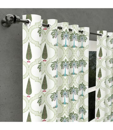 Printroots Heritage Cotton Curtains  Hand Block Floral Art for Elegant Interiors ( 7 Feet  )