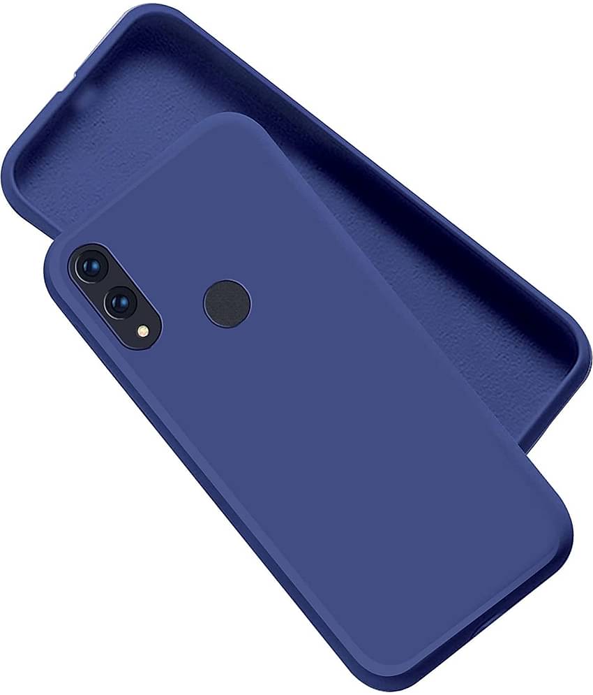 Case Vault Covers - Blue Silicon Plain Cases Compatible For Xiaomi Redmi Note 7S ( Pack of 1 )