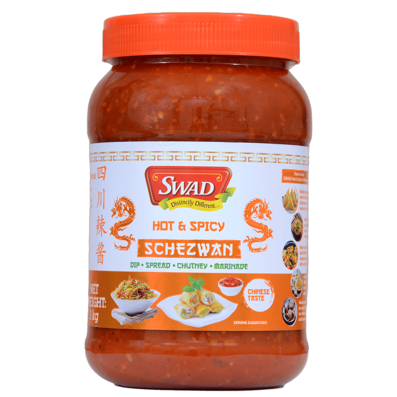 SWAD Hot & Spicy Schezwan 1kg | Dip | Spread | Pickles and Chutney | Marinate