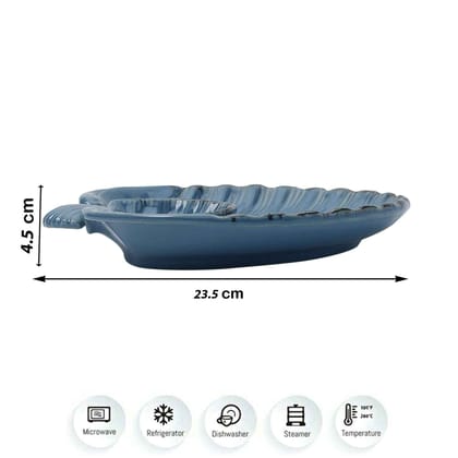 Manchester Blue Shell Shaped Ceramic Platter