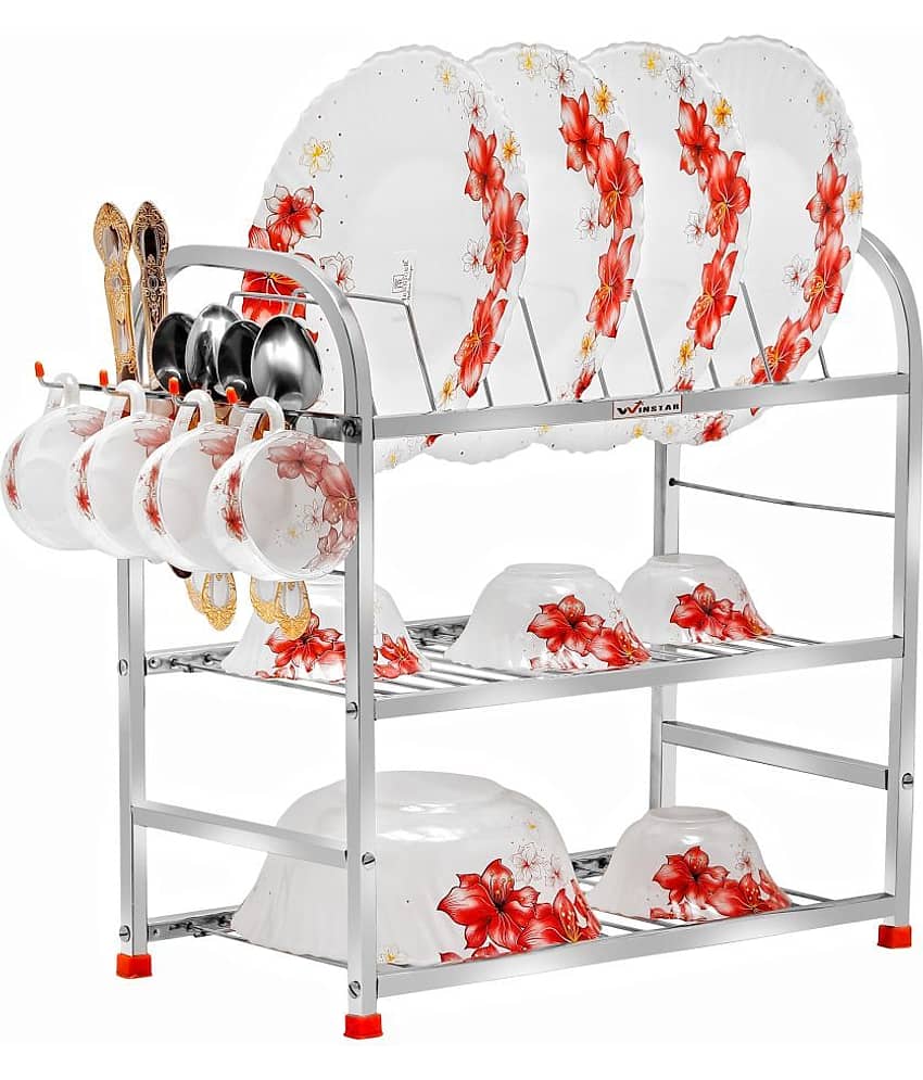 Winstar - Silver Stainless Steel Dish Racks ( Pack of 1 )