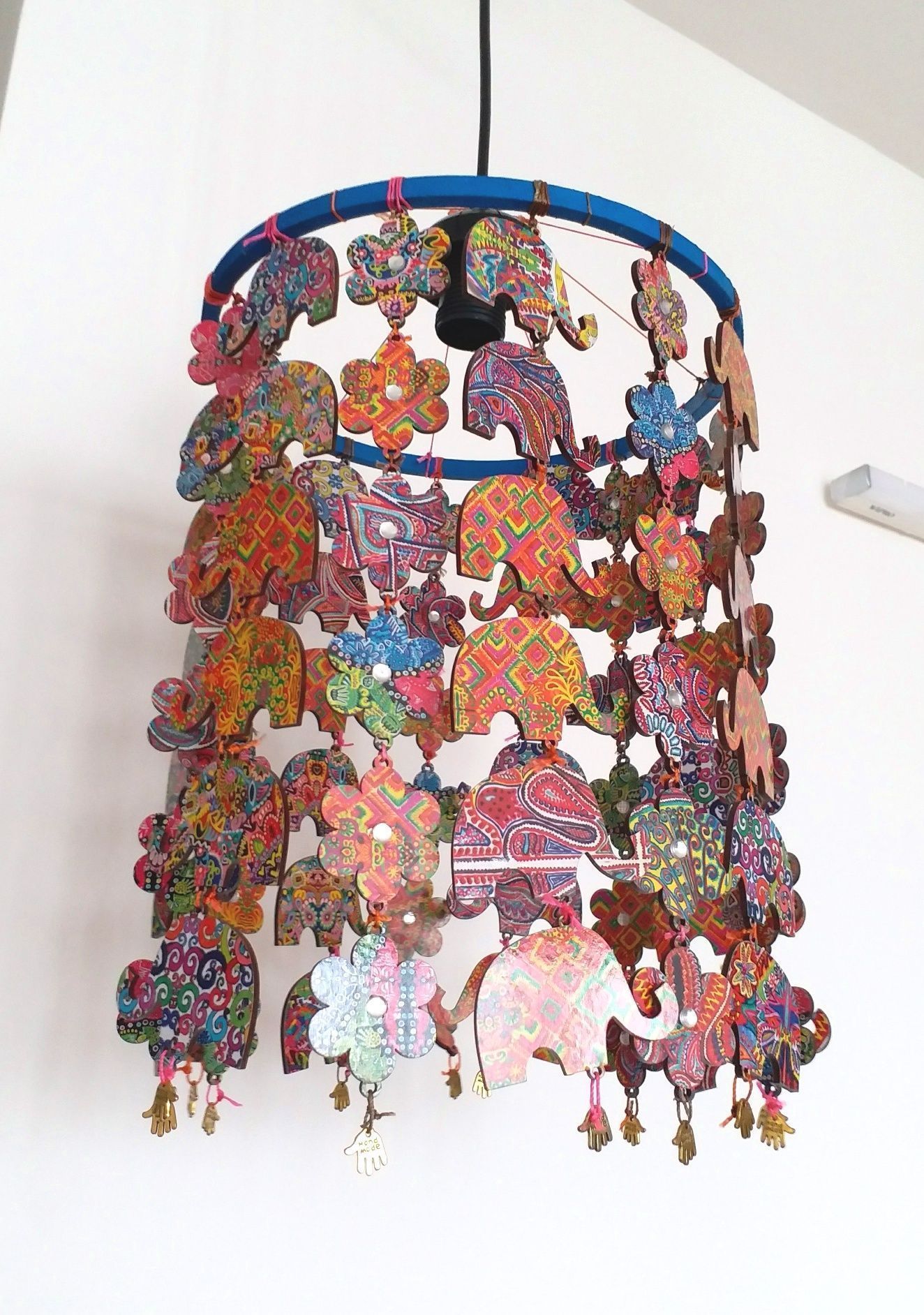 BRIGHT BLUE- ELEPHANT CHANDELIER