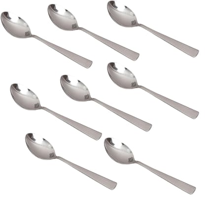 IndianArtVilla Handmade Hammered Premium Quality Stainless Steel Baby Spoon Cutlery, Silver-8