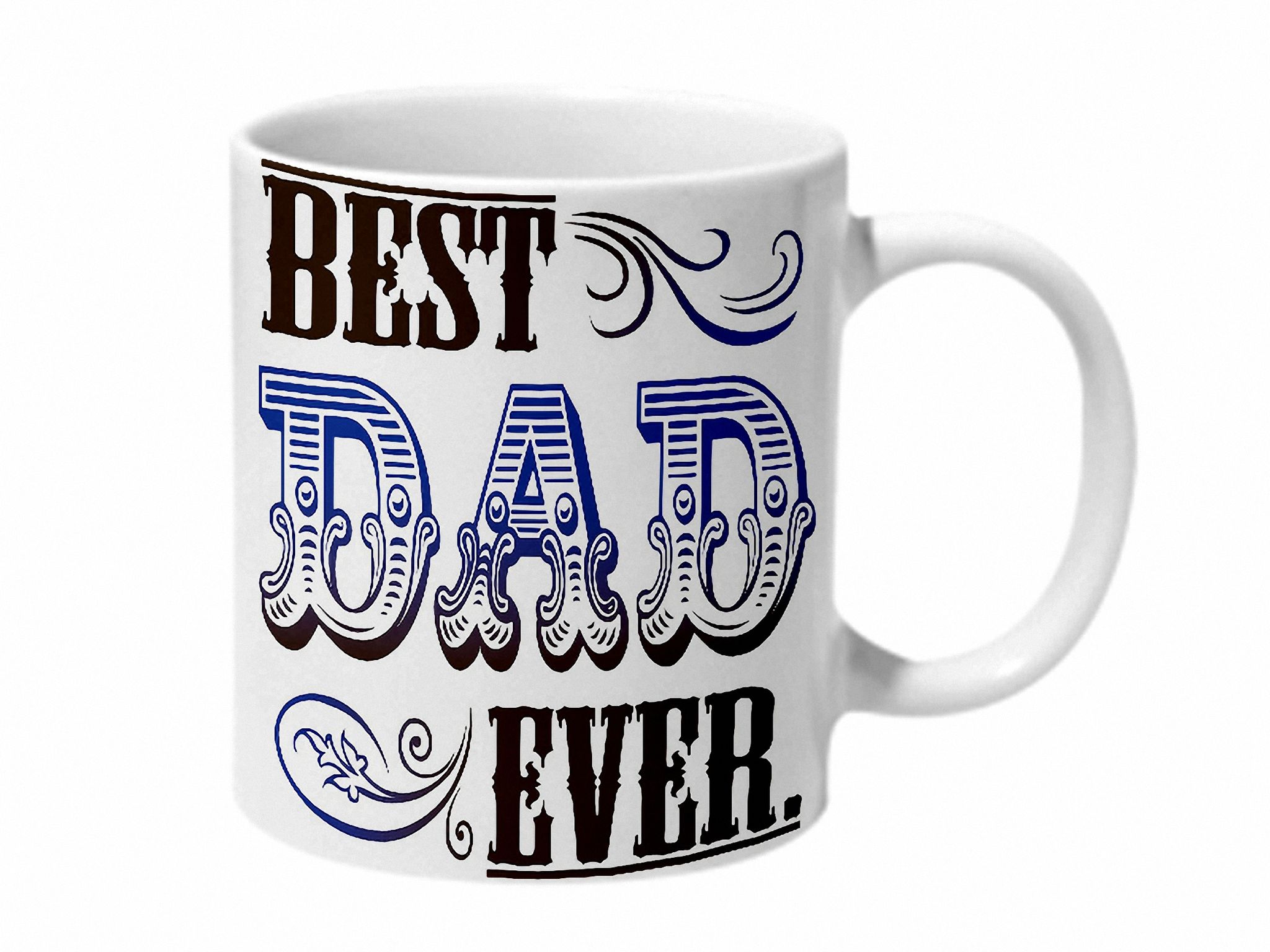 Multicolor Best Dad Ever Ceramic Mug
