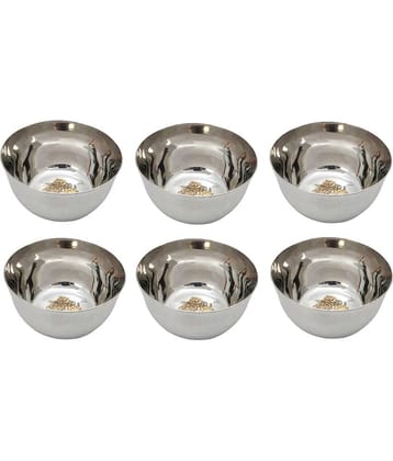 A & H ENTERPRISES - Heavy Sabzi Bowl /Katori LASER Stainless Steel Cereal Bowl 200 mL ( Set of 6 )
