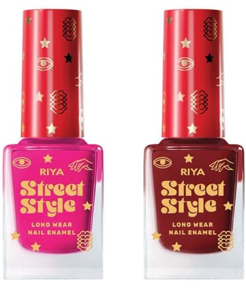 Street Style Multi Glossy Nail Polish ( Pack of 2 )