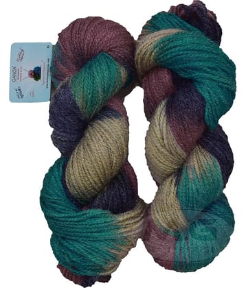 Represents Ganga Glow Knitting Yarn Wool, Teal Mix  200 gm . Art-CJJ