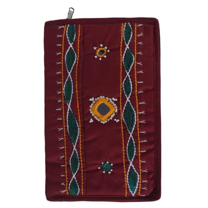 Tribes India Banjara Handmade Purse With Mobile Case Maroon Color