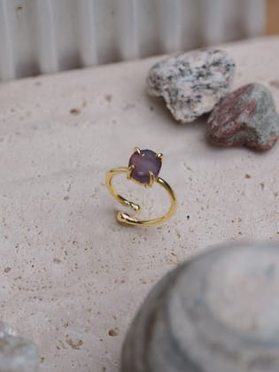 UnCut Raw Stone Rings-Amethyst