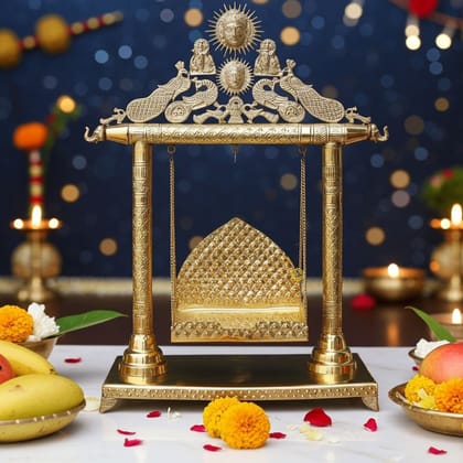 Brass Showpiece Jhula, Height : 36 Inch (ASMAS227 G)