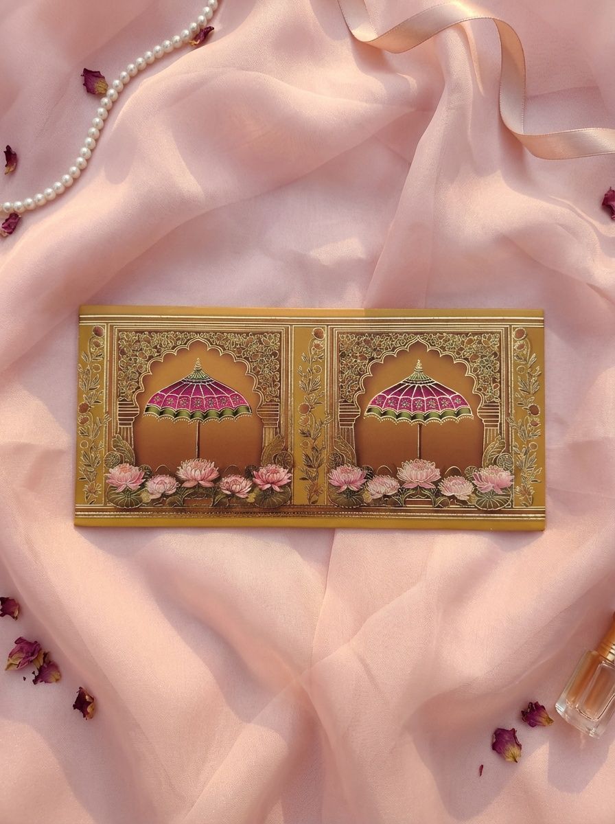 Royal Mughal Canopy Money Envelope – Premium Shagun Envelope for Wedding, Festive & Luxury Gifting