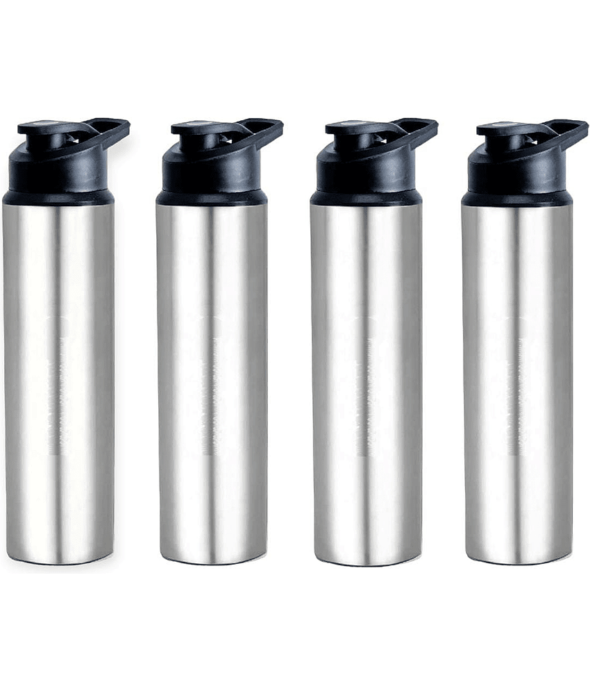 ATROCK Sipper Bottle For Kids, School, Office, Gym Silver Sipper Water Bottle 900 mL ( Set of 4 )