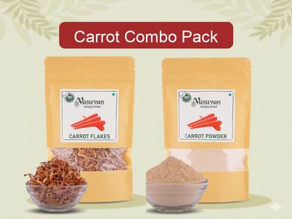 Vasuvan Carrot Combo | Carrot Flakes (800g) + Carrot Powder (100g) Vasuvan Carrot Combo | Carrot Flakes (800g) + Carrot Powder (100g)