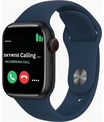 SKYRISE Limited Edition Smartwatch | Heart Rate | Steps | Wireless Charging Smartwatch (Navy Strap, 2.09 Inch Big Sunlight Proof Display)