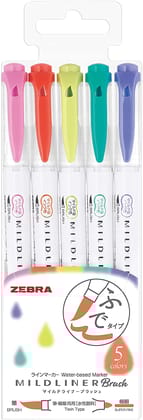Zebra Mildliner- Green 5 Colours Set