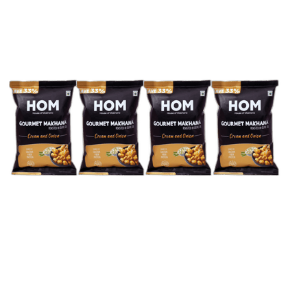 Gourmet Makhana (Pack of 4) with flavors of 4 cream & Onion (14g X 4) - 56 gm