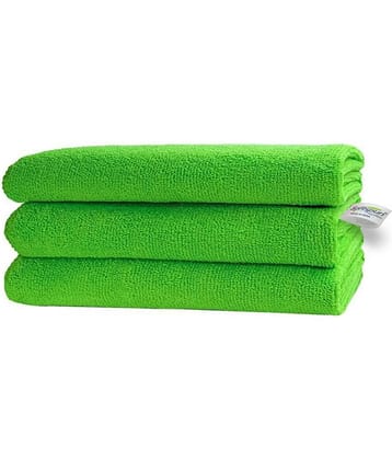 SOFTSPUN Microfiber Cloth - 2 pcs - 30x30 cms - 340 GSM Green - Thick Lint & Streak-Free Multipurpose Cloths - Automotive Microfibre Towels for Car Bike Cleaning Polishing Washing & Detailing