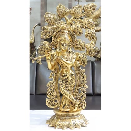 Aluminium Showpiece Tree Krishna, Height : 23.5 Inch (ASMAS512 G)