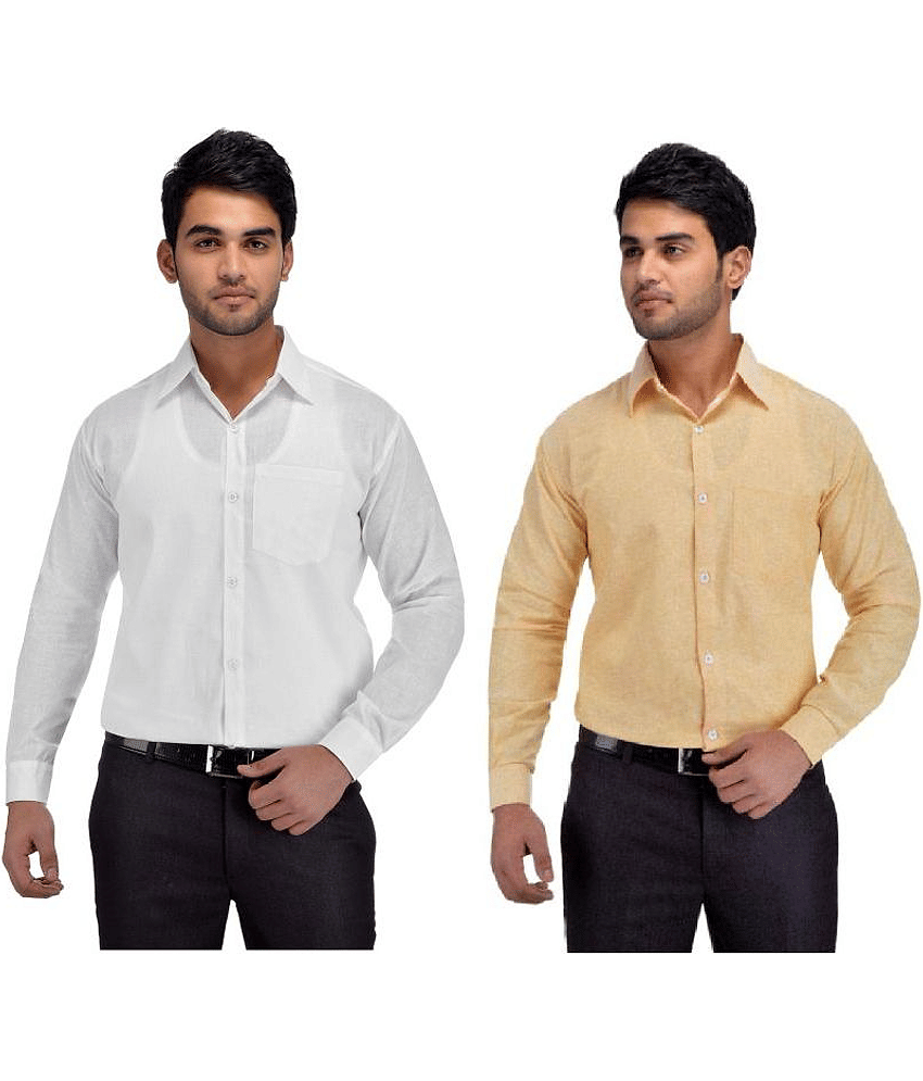 DESHBANDHU DBK Cotton Regular Fit Full Sleeves Men's Formal Shirt - Multi ( Pack of 2 )
