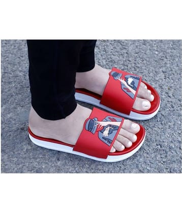 Aadi - Red Rubber Slide Flip flop