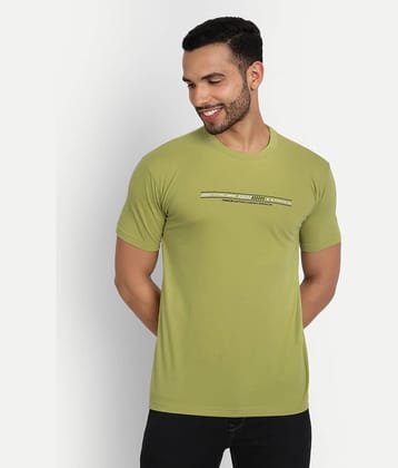Zeffit Pack of 1 Cotton Blend Regular Fit Men's T-Shirt ( Olive )