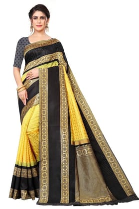 Zari Work Silk Saree With Blouse Piece