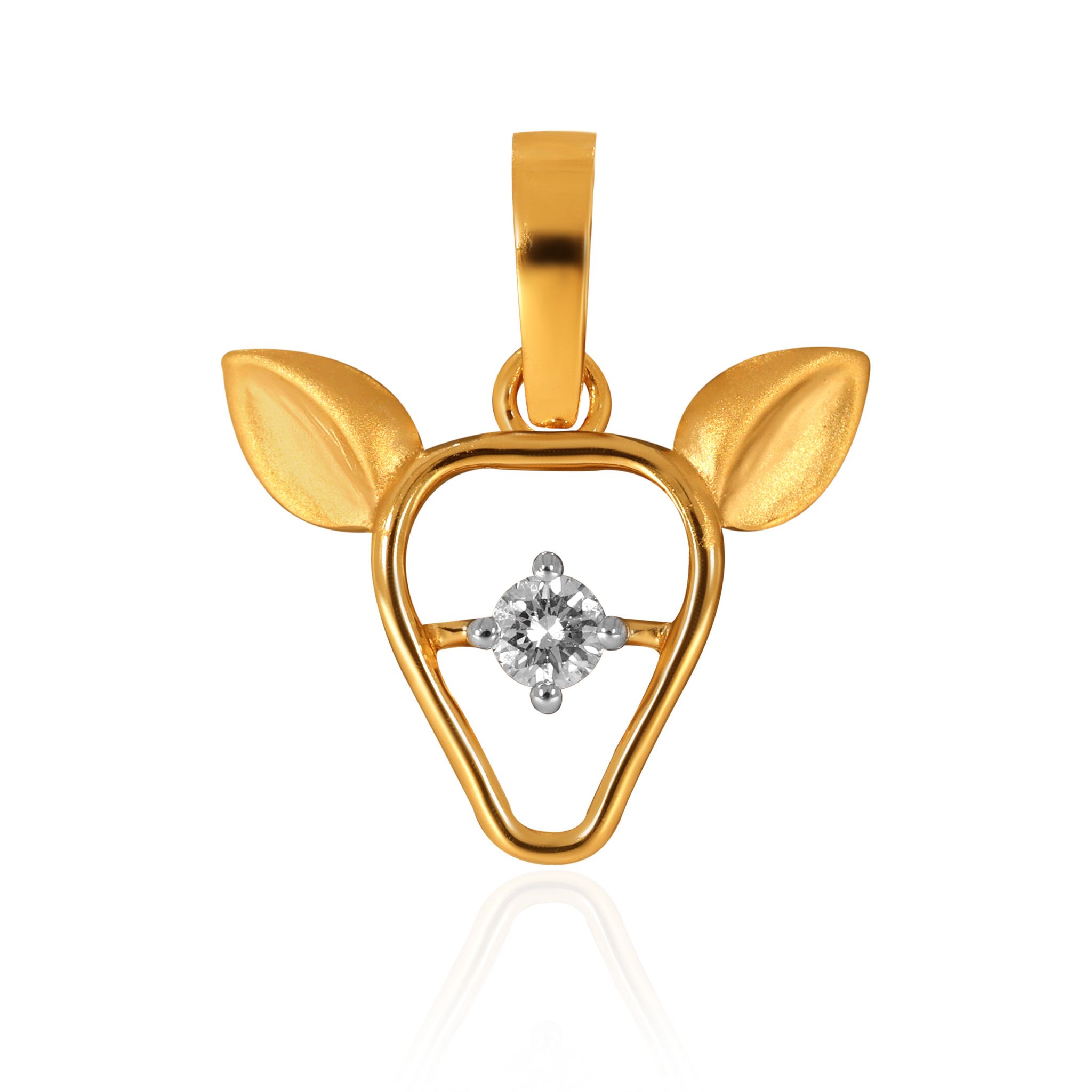 Senco Gold 14K Yellow Gold Kids Diamond Pendant (0.7 gram / 0.03 Ct / HI-SI / 14K Yellow Gold)