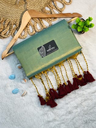 Elegant Singal color Tissue Silk Saree with Traditional Patterns | Lightweight Festive Wear