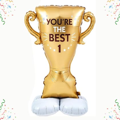 You're the Best Trophy Shaped XL Airloonz Balloon - Air Filled - 50 inches- 1PC