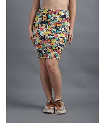 N-Gal - Multi Color Polyester Women's Straight Skirt ( Pack of 1 )